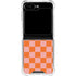 Orange Checkered Galaxy Z Flip6 Clear Case